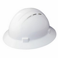 Americana Vent Full Brim Hard Hat w/ 4 Point Nylon Slide Lock - White